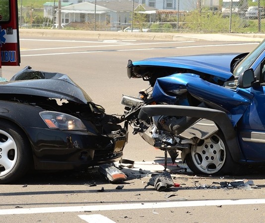 A car crash between two cars