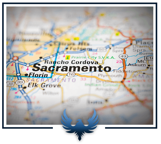 Map of Sacramento area