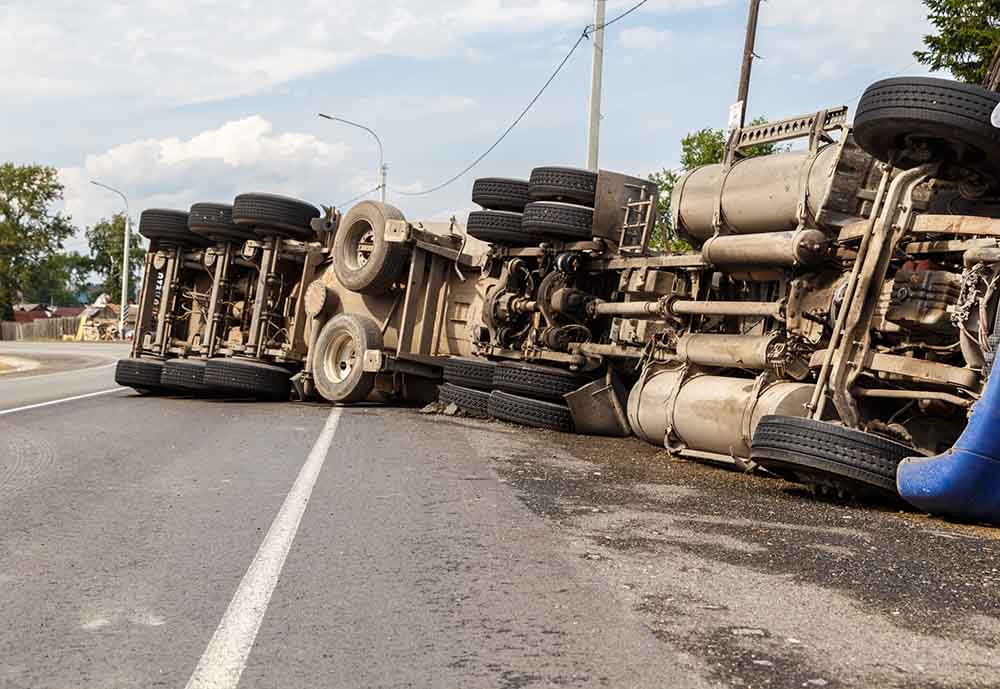 an-overturned-truck-after-a-commercial-truck-accident