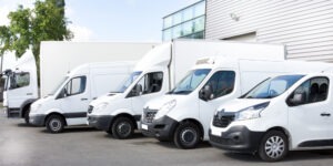 A row of commercial vehicles. After a collision, you can contact an El Dorado Hills commercial vehicle accident lawyer.