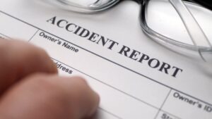 close-up on accident report