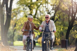 older couple on a bike